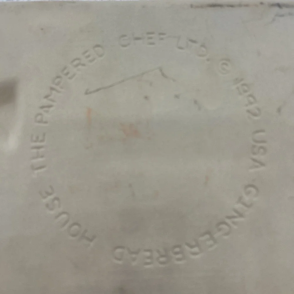 The Pampered Chef Stoneware Gingerbread House Cookie Mold Vintage 1992 Bakestone